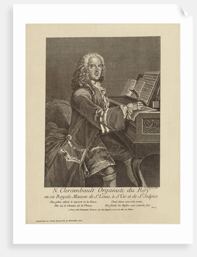Portrait of the composer Louis-Nicolas Clérambault, c. 1750 by Anonymous