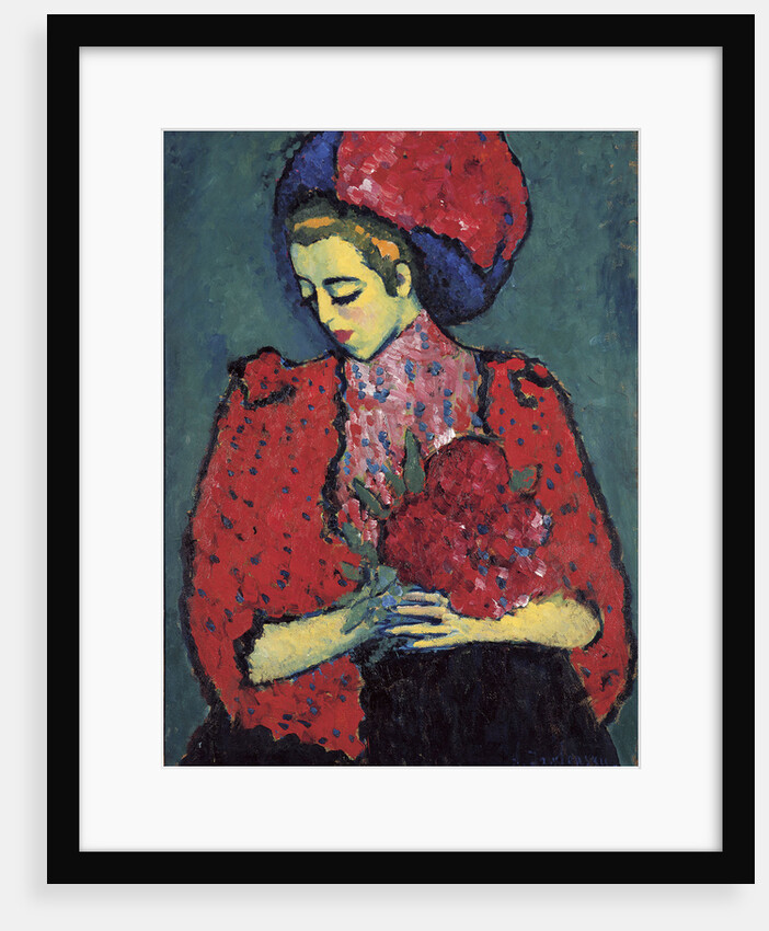 Girl with Peonies, 1909 by Anonymous