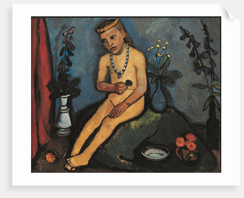 Seated Nude Girl with Flower Vases, 1906-1907 by Anonymous