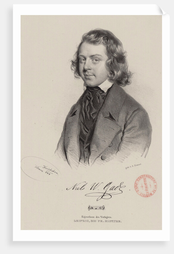 Portrait of the composer Niels Wilhelm Gade, 1844 by Anonymous