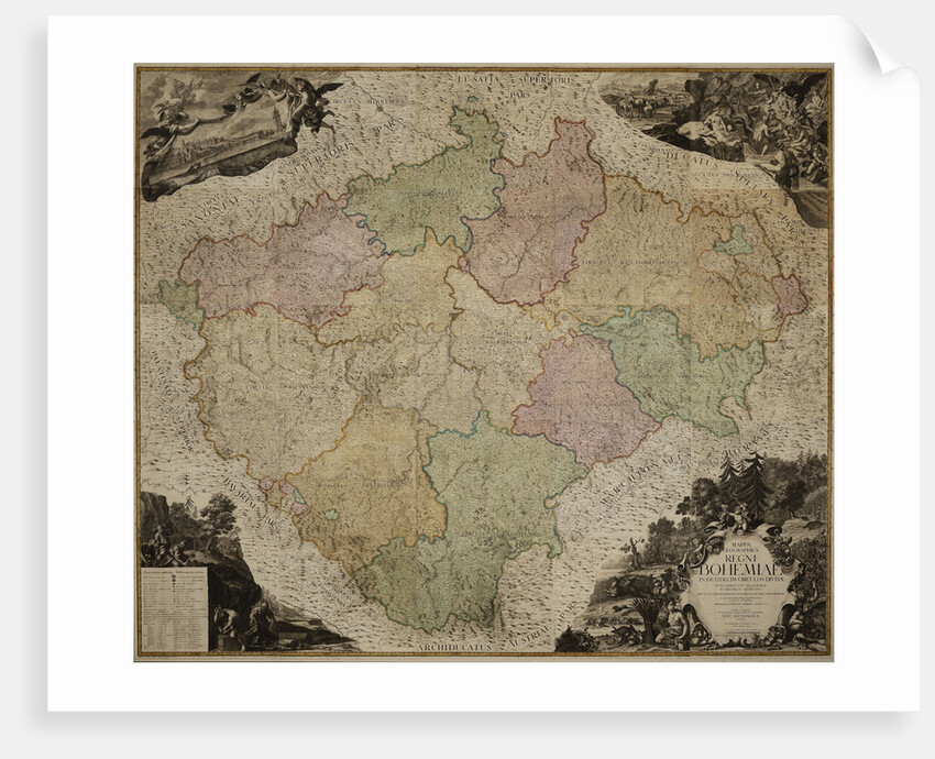 Map of the Kingdom of Bohemia, 1722 by Anonymous