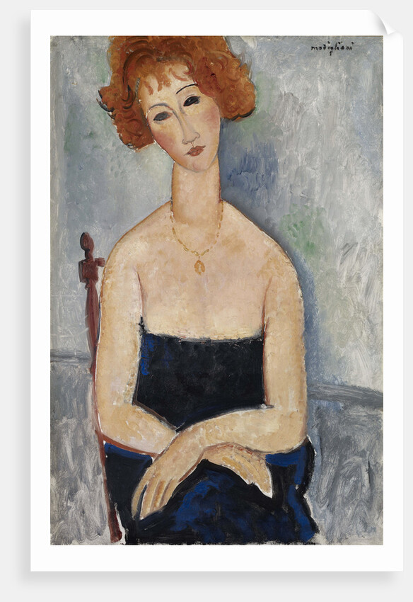 Red-headed Woman wearing a Pendant, 1918 by Anonymous
