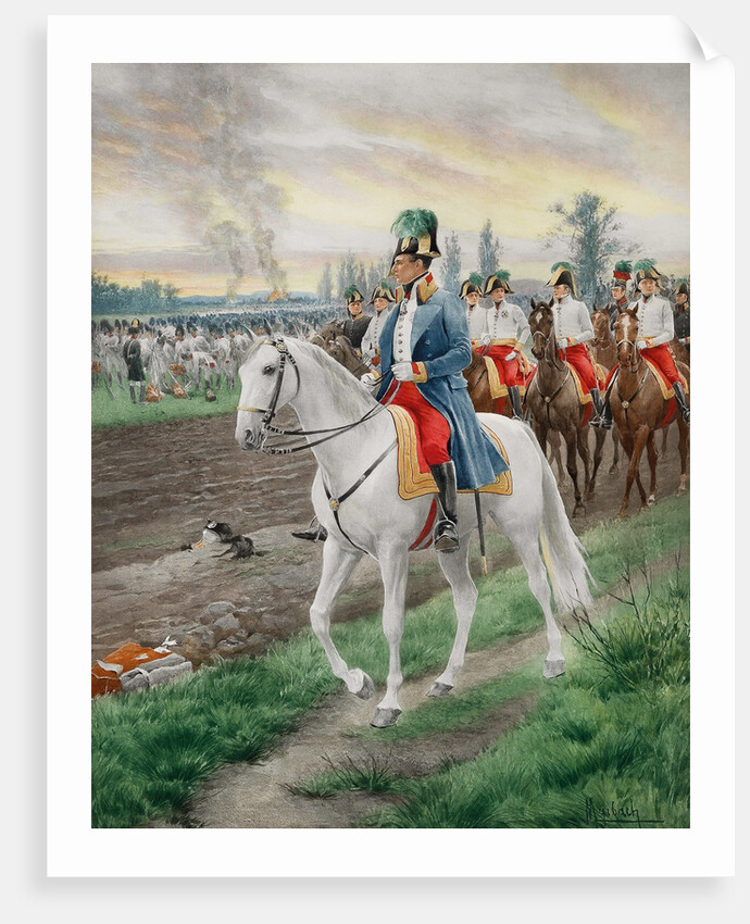 Archduke Charles of Austria, Duke of Teschen, with his staff, c. 1900 by Anonymous