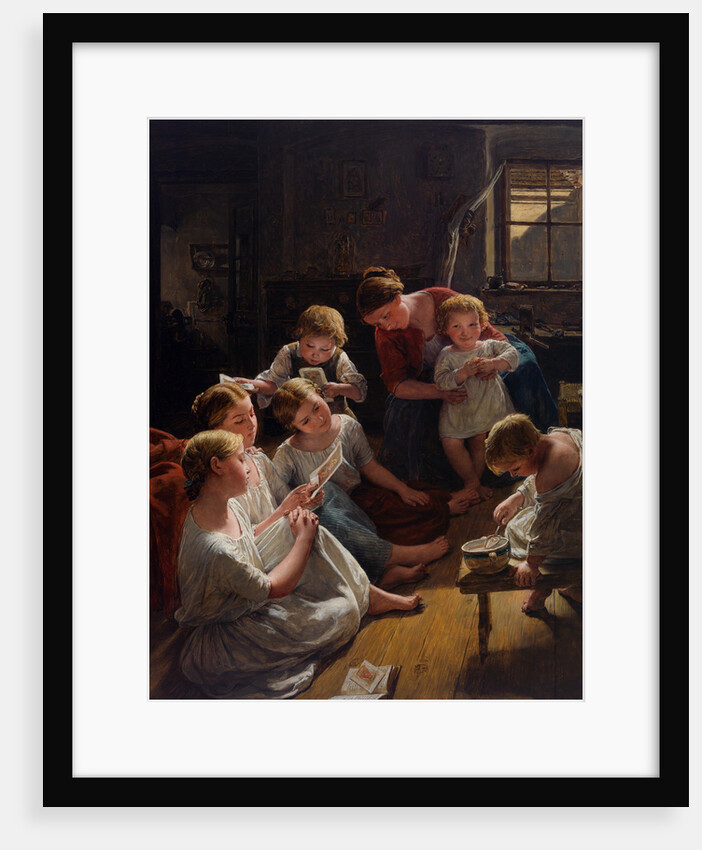 Children in the morning looking at pictures, 1853 by Anonymous