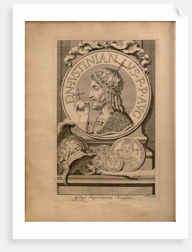 Emperor Justinian I. From: Jurisprudentia Philologica, Sive Elementa Juris Civilis, 1744 by Anonymous