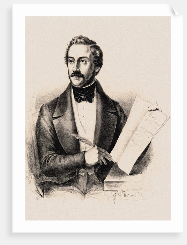 Gaetano Donizetti working on the opera Lucia di Lammermoor, by Anonymous
