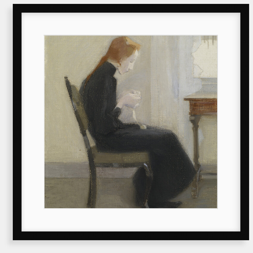 Girl crocheting, 1904 by Anonymous