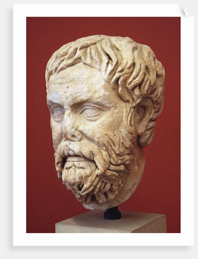 Head of Pyrrho of Elis (Roman copy from a Greek Original), by Anonymous