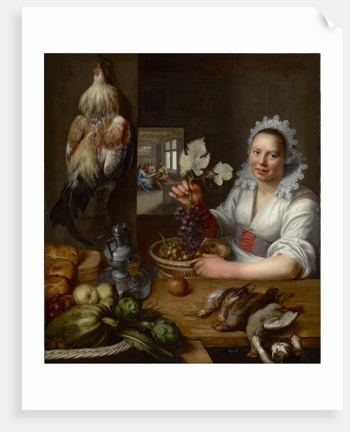 Kitchen scene with Christ at Emmaus, Between 1615 and 1620 by Anonymous