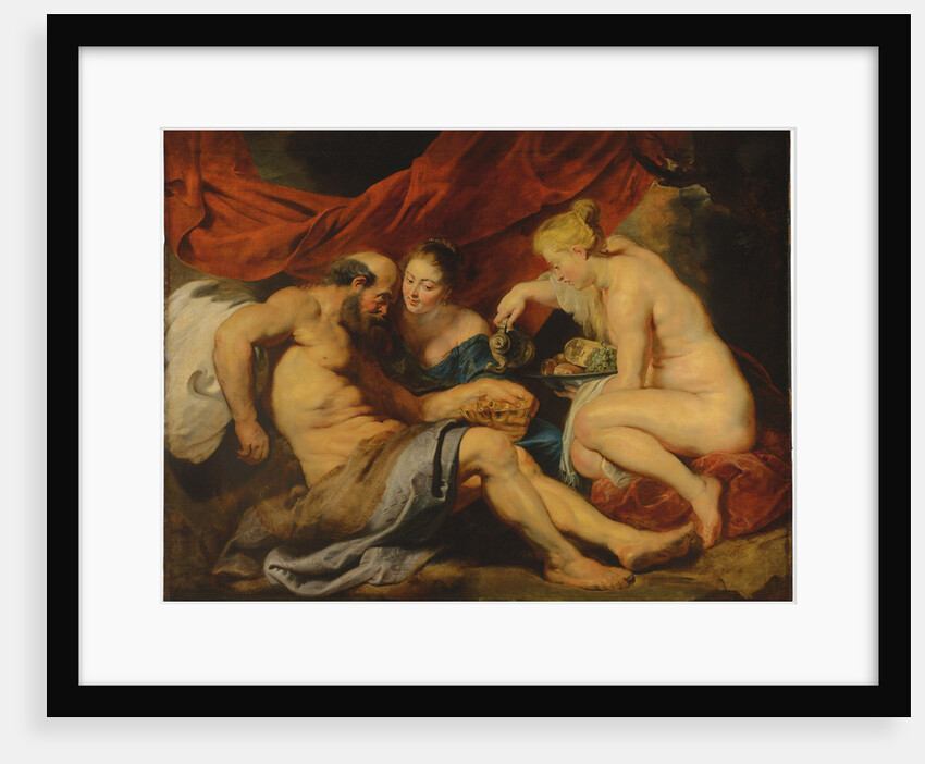 Lot and his Daughters, by Anonymous