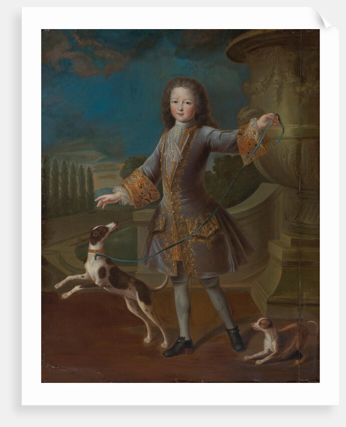 Louis XV of France With Two Dogs, by Anonymous