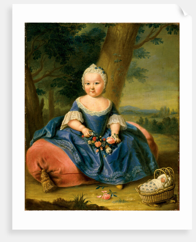 Maria Theresa as a three-year-old girl, ca 1720 by Anonymous