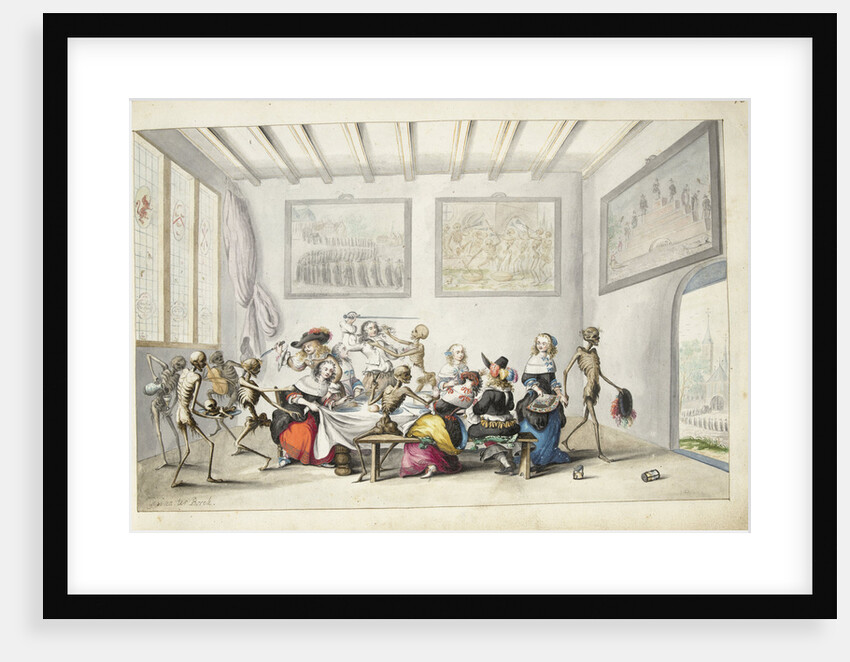 Merry company surprised by death, 1660 by Anonymous