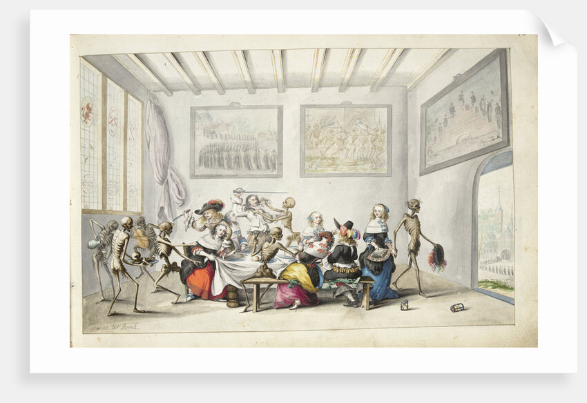 Merry company surprised by death, 1660 by Anonymous