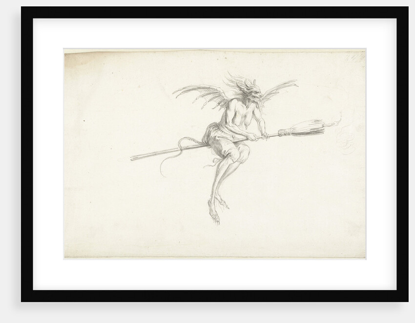 Monstrous witch on a broom, Mid of 17th cen by Anonymous