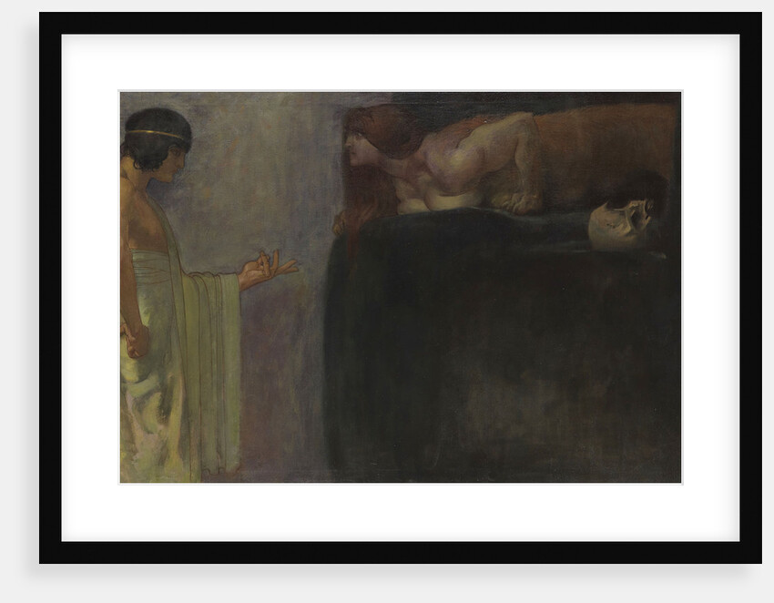 Oedipus solved the riddle of the Sphinx, 1891 by Anonymous