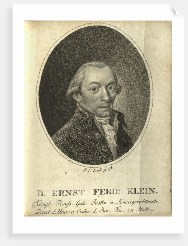 Portrait of Ernst Ferdinand Klein, 1794 by Anonymous