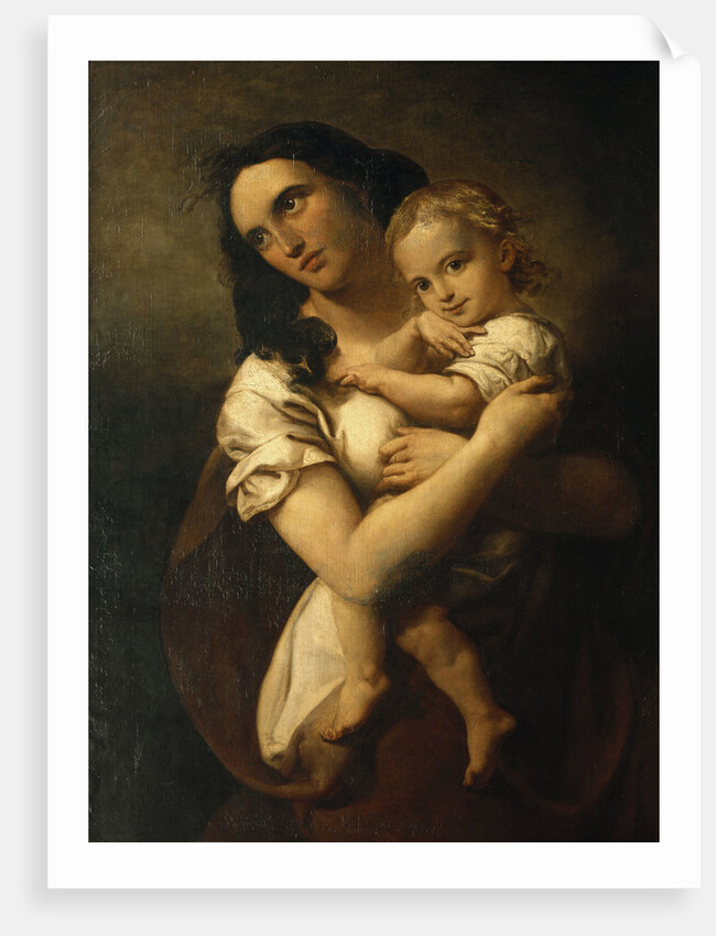 Portrait of the composer Fanny Hensel née Mendelssohn with Son Sebastian, 1833-1834 by Anonymous