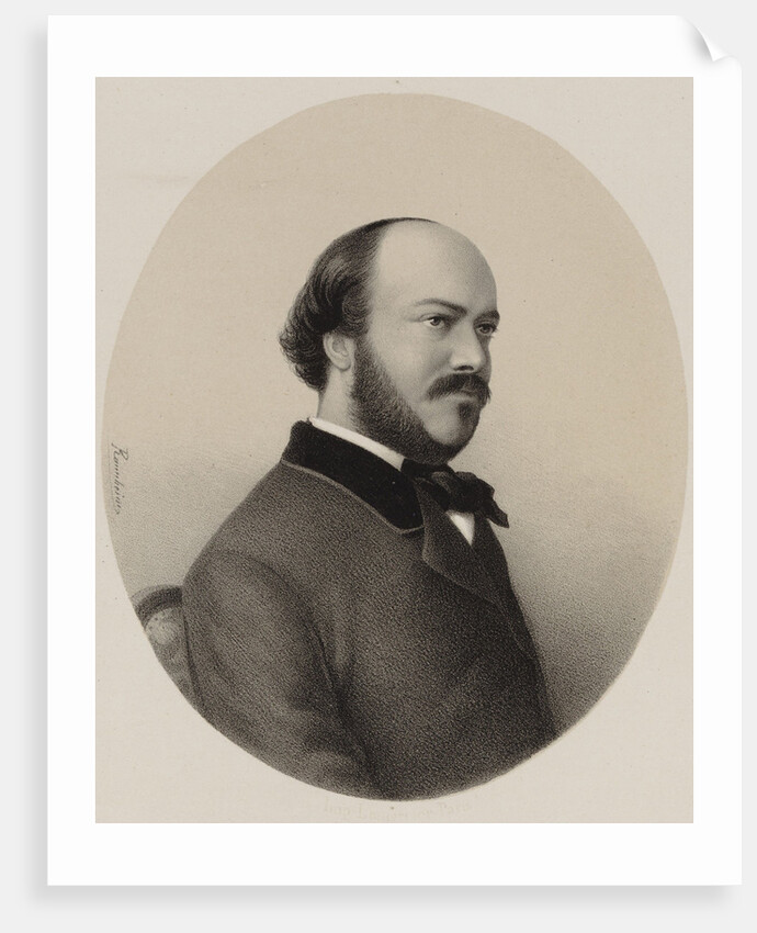 Portrait of the harpist and composer Félix Godefroid, 1855 by Anonymous