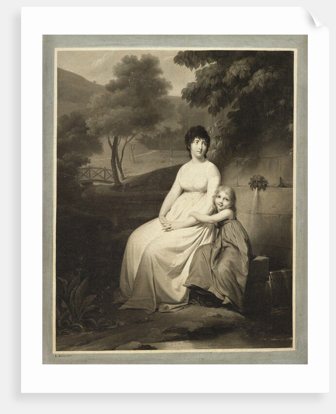 Portrait of Thérésa Tallien and her daughter in a park, 1810s by Anonymous