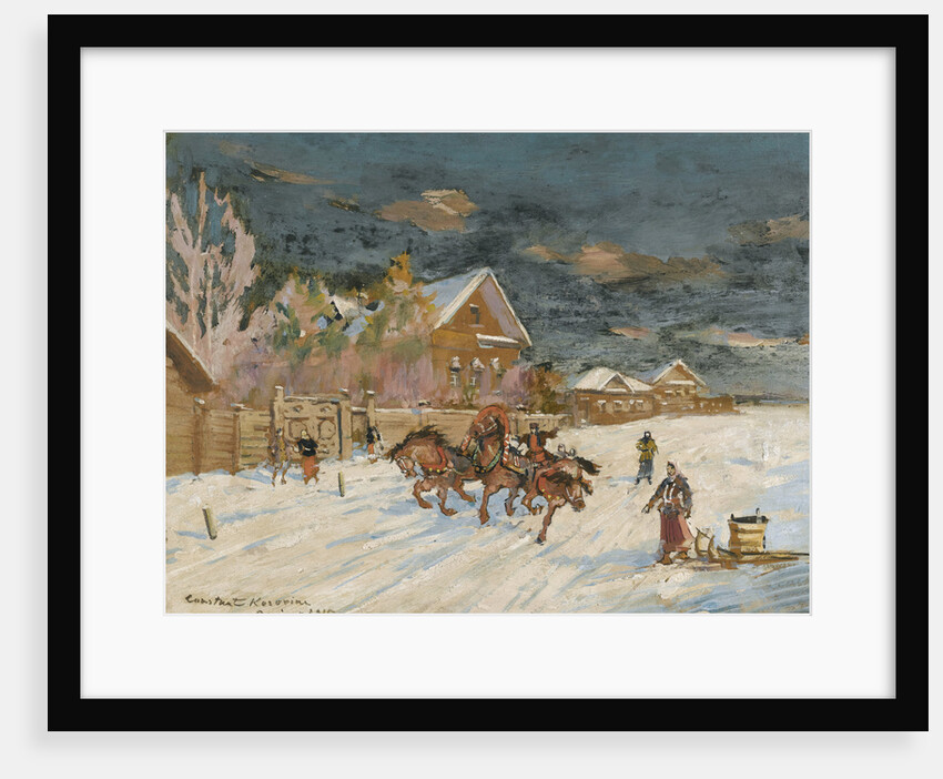 Russian village in winter, 1915 by Anonymous