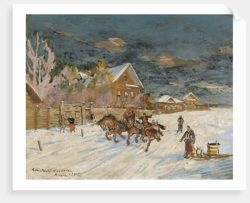 Russian village in winter, 1915 by Anonymous
