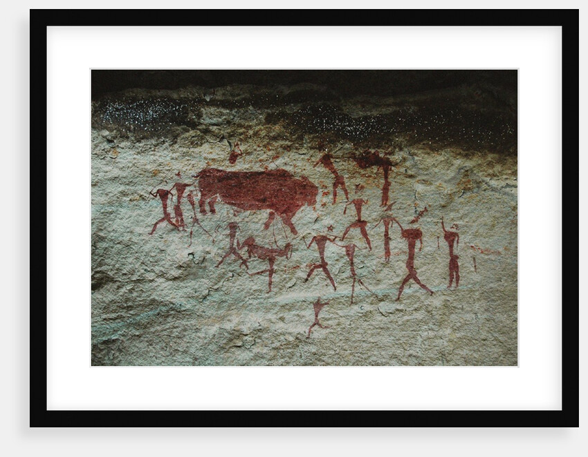 San rock painting in the Drakensberg Mountains in South Africa, by Anonymous