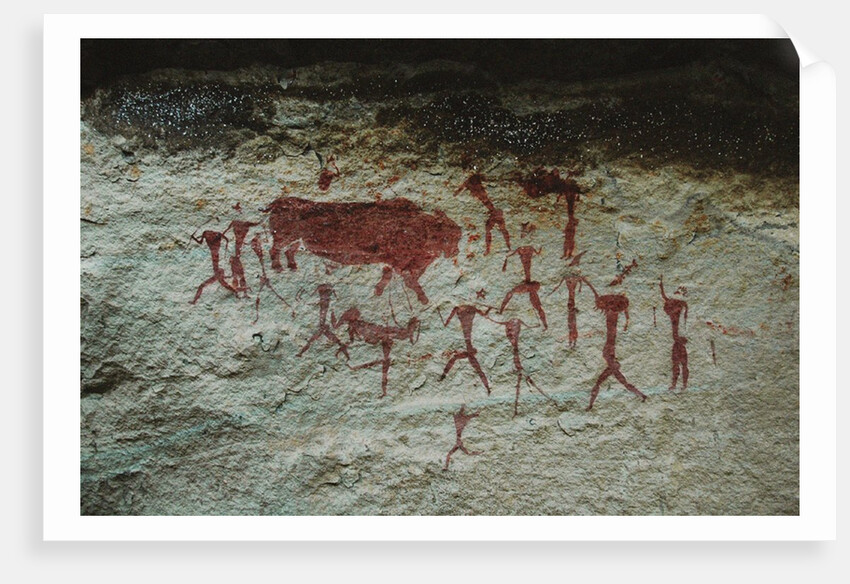 San rock painting in the Drakensberg Mountains in South Africa, by Anonymous