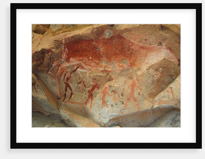 San rock painting in the Drakensberg Mountains in South Africa, by Anonymous