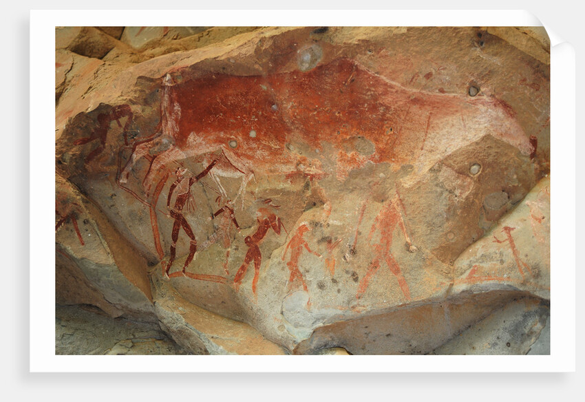San rock painting in the Drakensberg Mountains in South Africa, by Anonymous