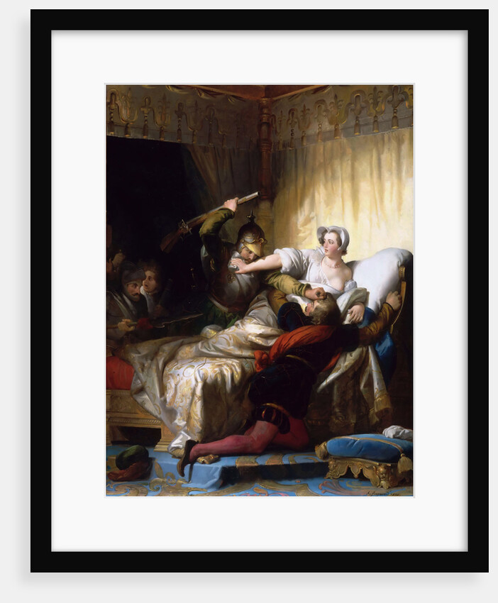 Scene in the bedroom of Marguerite de Valois during the St. Bartholomews Day massacre, 1836 by Anonymous