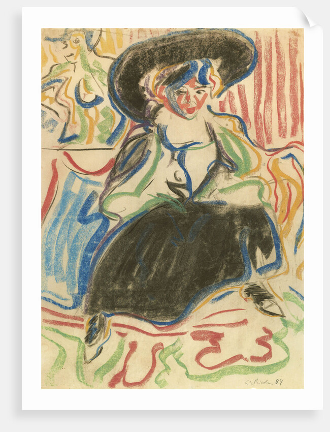 Seated Girl with Hat, 1909 by Anonymous