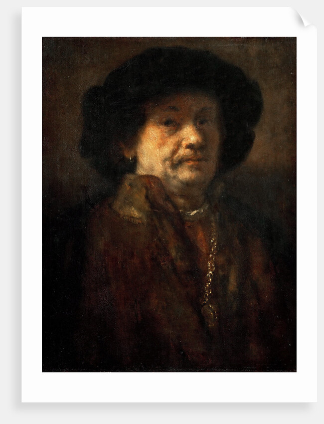 Self-Portrait in a fur coat with gold chain and earring, 1655 by Anonymous
