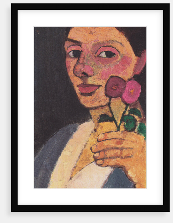 Self-Portrait with Two Flowers in Her Raised Left Hand, 1907 by Anonymous