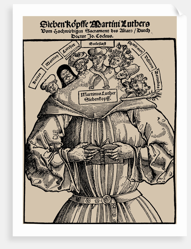 Seven-Headed Luther (Der siebenköpfige Luther), 1529 by Anonymous