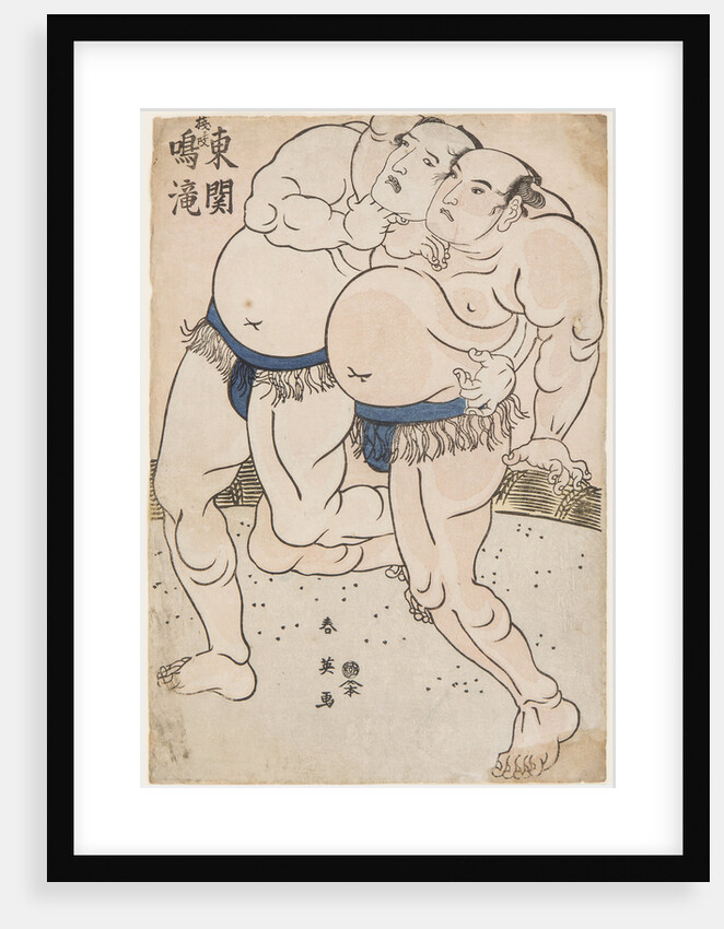 Sumo Wrestlers Naritaki and Higashiseki in Action, 1790s by Anonymous