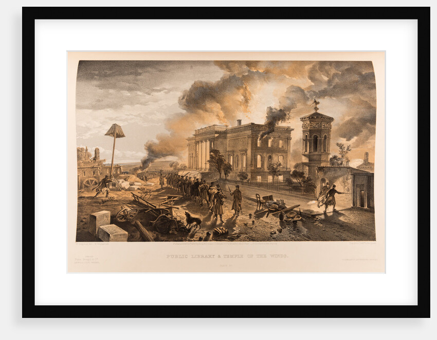 The burning of the Public Library and the Tower of the Winds in Sevastopol, 1855-1856 by Anonymous