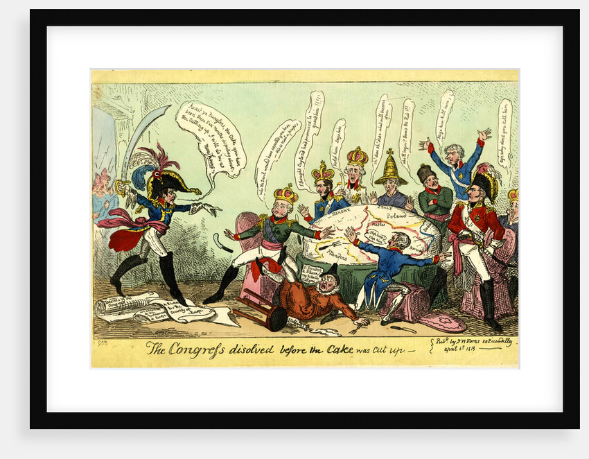 The Congress dissolved before the Cake was Cut up, Caricature on the Congress of Vienna, 1815 by Anonymous