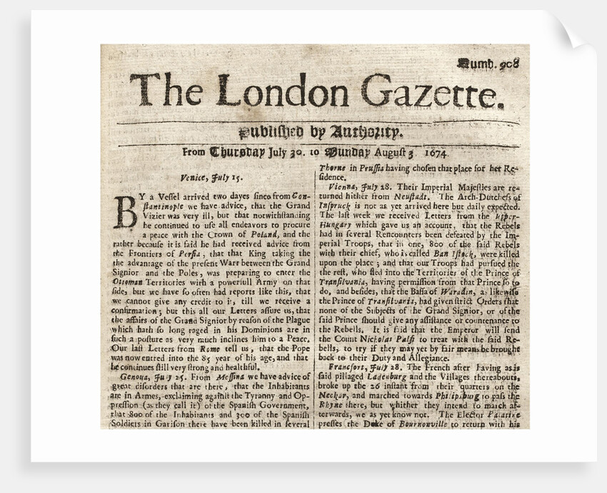 The London Gazette, 1674 by Anonymous