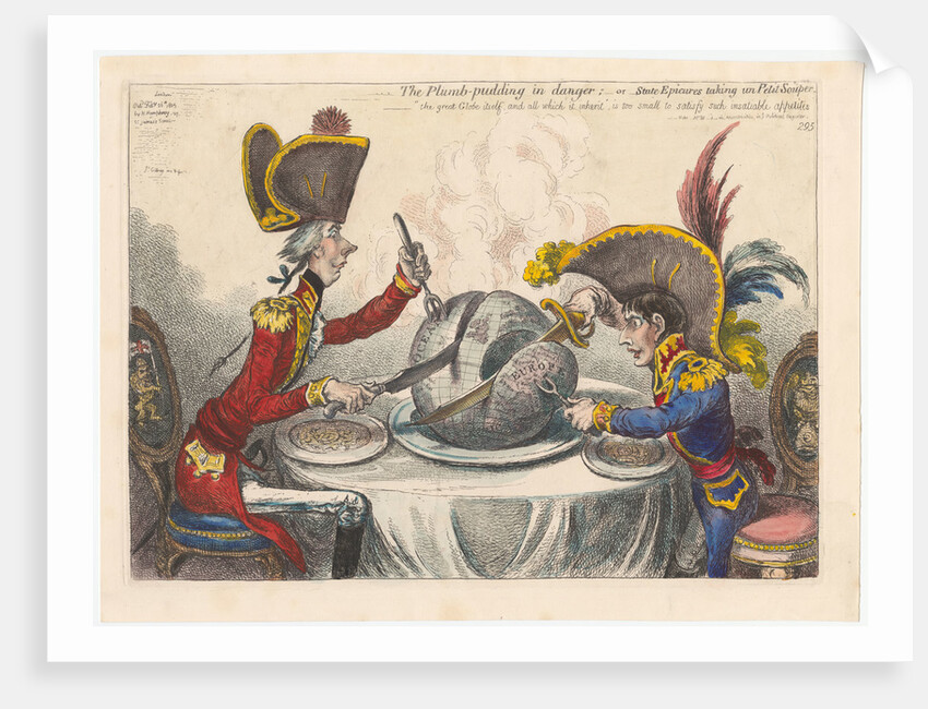 The Plumb-Pudding in Danger, or State Epicures Taking un Petit Souper, 1805 by Anonymous