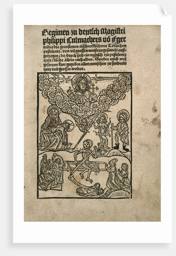 Title page of Regimen wider die Pestilenz by Philipp Culmacher, c. 1495 by Anonymous