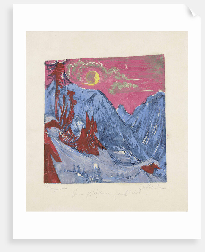 Winter Night with Moon, 1919 by Anonymous