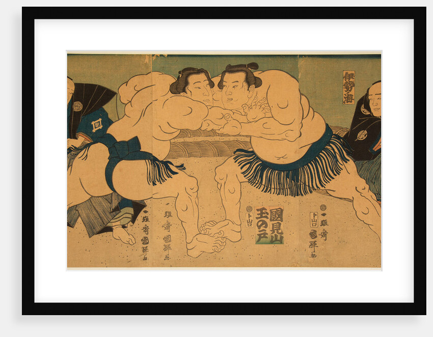 Wrestling match Tagasugo vs Ayusegawa, 1866 by Anonymous
