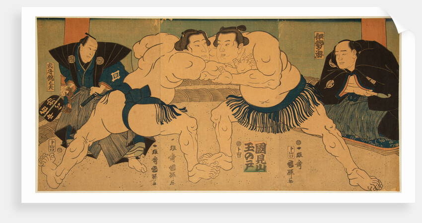 Wrestling match Tagasugo vs Ayusegawa, 1866 by Anonymous