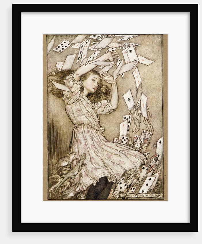 At this the whole pack rose up into the air, and came flying down upon her, 1907 by Anonymous