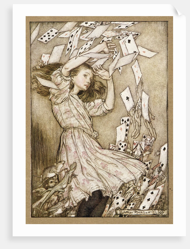 At this the whole pack rose up into the air, and came flying down upon her, 1907 by Anonymous
