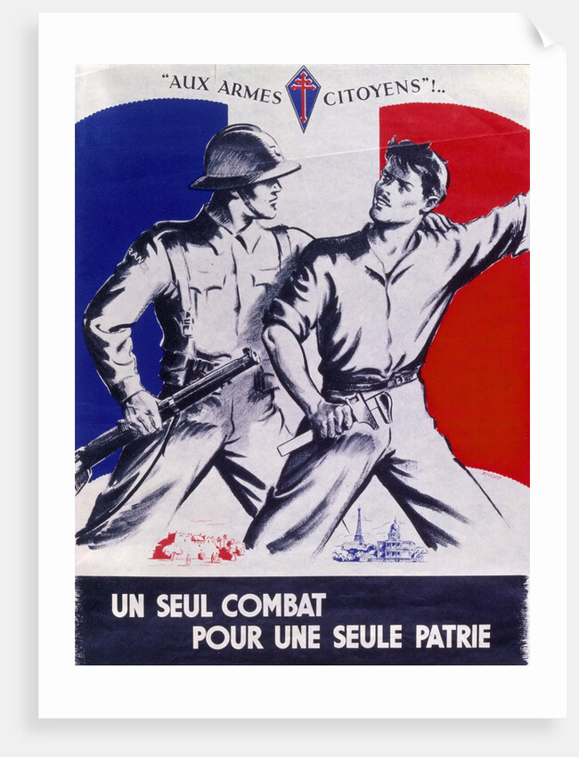 Poster Un Seul Combat pour une Seule Patrie pub. 1944 by Anonymous