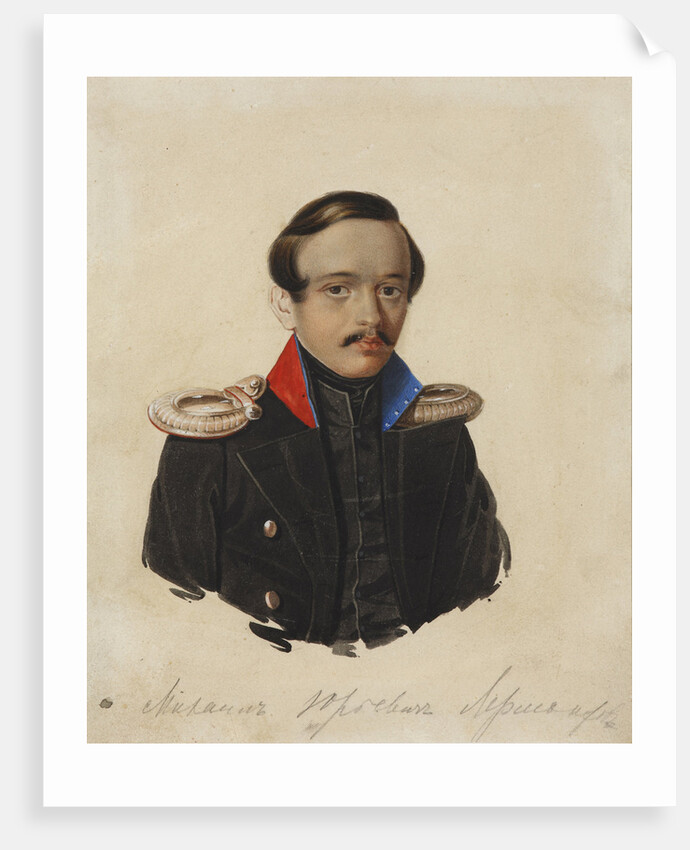 Portrait of the poet Mikhail Yuryevich Lermontov, 1839-1840 by Anonymous