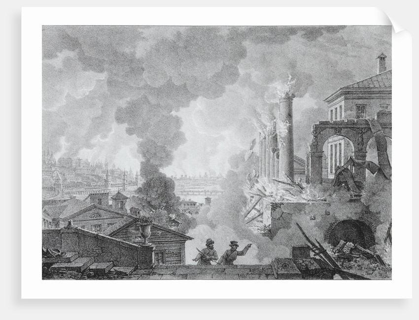 Fire of Moscow on September 1812 (The French in Moscow), 1824 by Anonymous