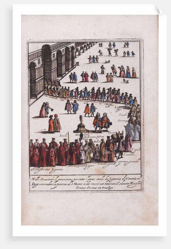 Procession of the Doge and his entourage in the Piazza San Marco in Venice, 1609 by Anonymous